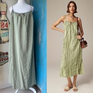 J. Crew Crinkled Side-Slit Midi Dress